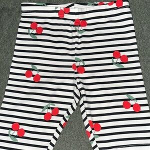 H&M Striped Cherry Print Shorts